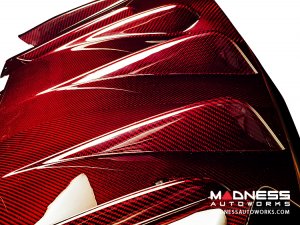 Alfa Romeo Giulia Rear Diffuser - Carbon Fiber - Quadrifoglio Model - Light Red Candy Alfa Romeo Giulia Rear Diffuser - Carbon Fiber - Quadrifoglio Model - Light Red Candy